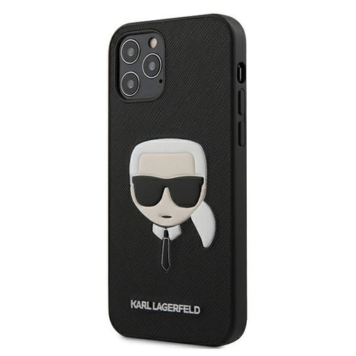 Schutzhülle Karl Lagerfeld iPhone 12 Pro Max 6,7" schwarz hardcase Saffiano