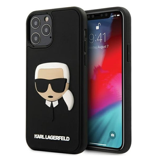 Karl Lagerfeld Hülle für iPhone 12 /12 Pro 6,1" Schwarz hardcase 3D Rubber Karl`s Head