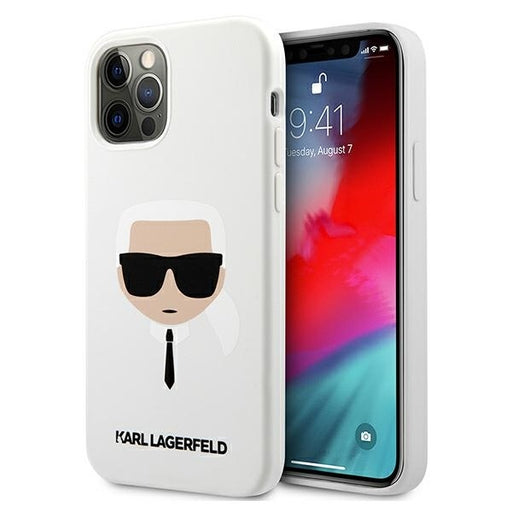Karl Lagerfeld iPhone 12/12 Pro weiss Hülle Silikon Karl`s Head