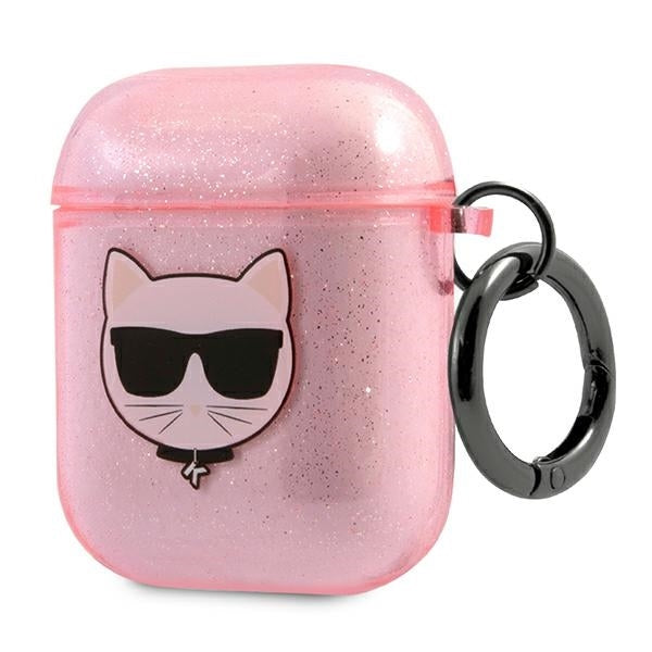 karl-lagerfeld-hulle-fur-airpods-cover-rosa-glitter-choupette