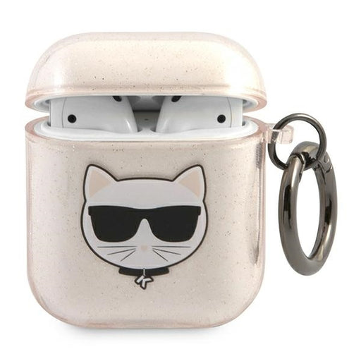 Karl Lagerfeld AirPods 1/2 Hülle /gold Glitter Choupette