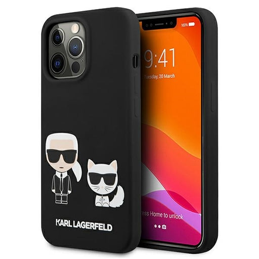 Karl Lagerfeld Hülle für iPhone 13 Pro Max 6,7" Case /Schwarz Silikon Karl & Choupette