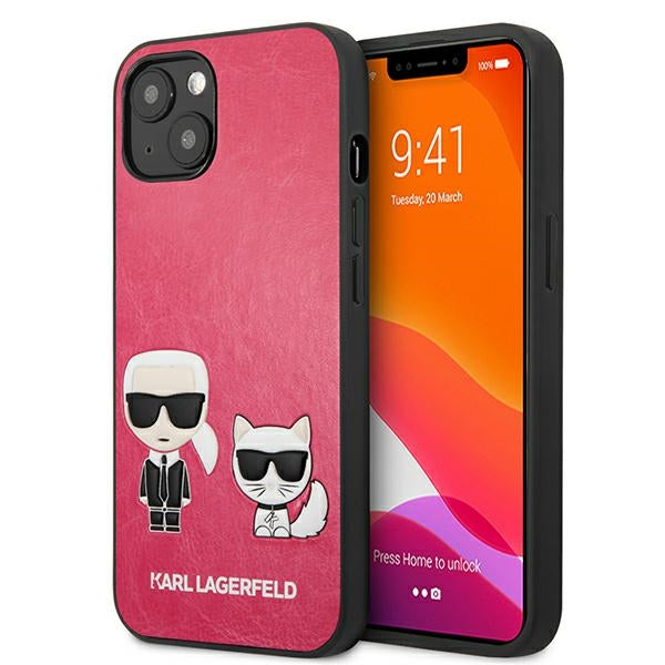 Karl Lagerfeld Hülle für iPhone 13 mini 5,4" /fuchsia hardCase Ikonik Karl & Choupette