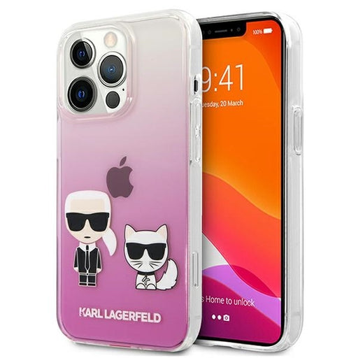 Karl Lagerfeld iPhone 13 Pro / 13 6,1" Hülle rosa Karl & Choupette