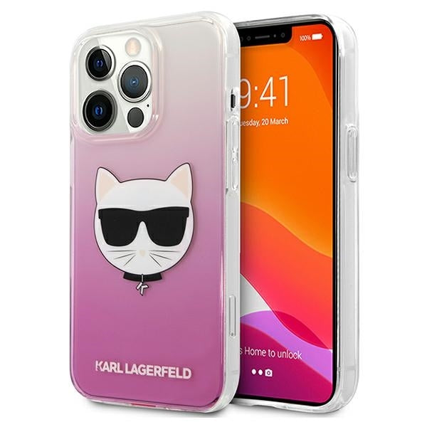 Karl Lagerfeld Hülle für iPhone 13 Pro Max 6,7" hardCase /Rosa Choupette Head