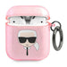 Karl Lagerfeld Hülle Für AirPods cover /Rosa Glitter Karl`s Head