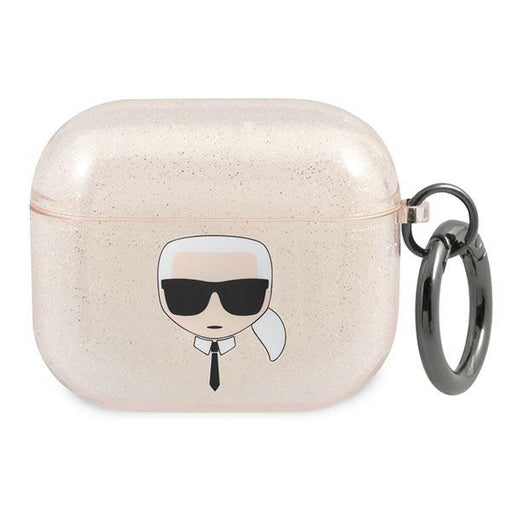 Karl Lagerfeld Hülle Für AirPods 3 cover /gold Glitter Karl`s Head