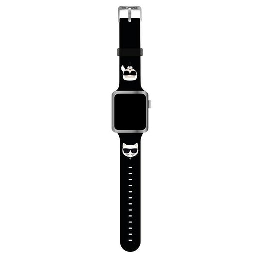 Karl Lagerfeld Uhrenarmband Apple Watch 38/40/41mm /Schwarz strap Silikon Karl & Choupette Heads