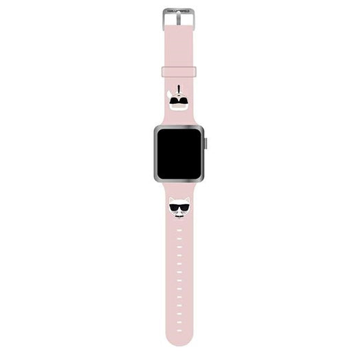 Karl Lagerfeld Uhrenarmband Apple Watch 38/40/41mm /Rosa strap Silikon Karl & Choupette Heads