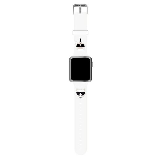 Karl Lagerfeld Uhrenarmband Apple Watch 38/40/41mm /weiss strap Silikon Karl & Choupette Heads