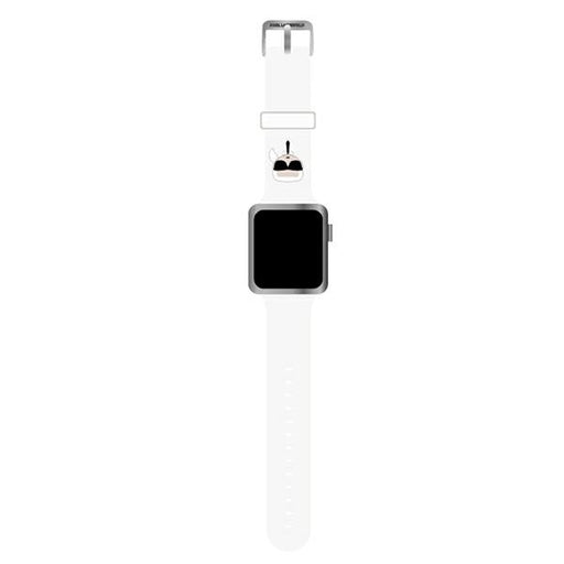 Karl Lagerfeld Uhrenarmband Apple Watch 42/44/45mm /weiss strap Silikon Karl Heads