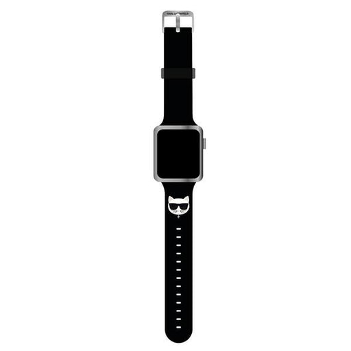 Karl Lagerfeld Uhrenarmband Apple Watch 38/40/41mm /schwarz strap Silikon Choupette Heads