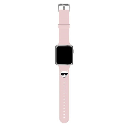 Karl Lagerfeld Uhrenarmband Apple Watch 42/44/45mm /Rosa strap Silikon Choupette Heads