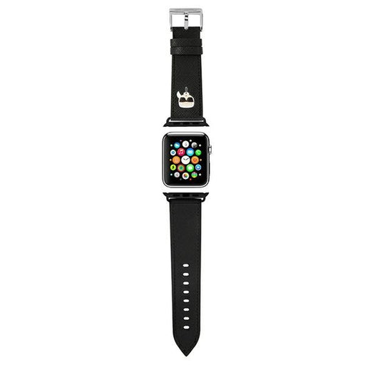 Karl Lagerfeld Uhrenarmband Apple Watch 38/40/41mm /Schwarz strap Saffiano Karl Heads