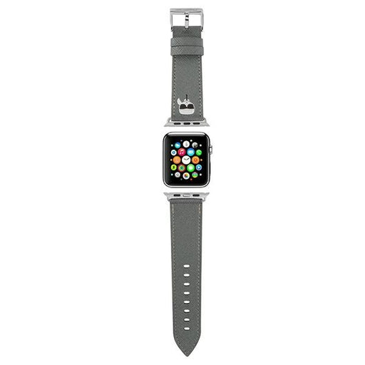 Karl Lagerfeld Uhrenarmband Apple Watch 38/40/41mm /silber strap Saffiano Karl Heads