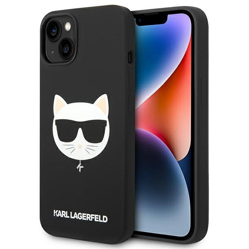 Karl Lagerfeld Hülle für iPhone 14 Plus 6,7" Case /Schwarz Silikon Choupette Head Magsafe