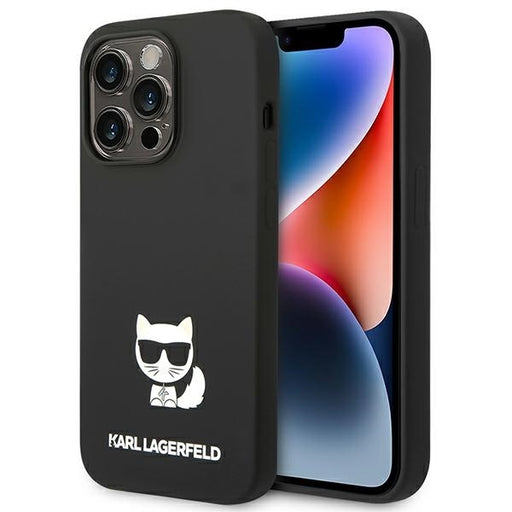 Karl Lagerfeld Hülle für iPhone 14 Pro 6,1" Case /Schwarz Silikon Choupette Body