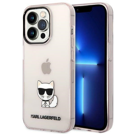 Karl Lagerfeld Hülle für iPhone 14 Pro 6,1" Case /Rosa Transparent Choupette Body