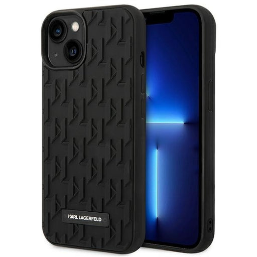 Karl Lagerfeld Hülle für iPhone 14 Plus 6,7" hardCase /Schwarz 3D Monogram