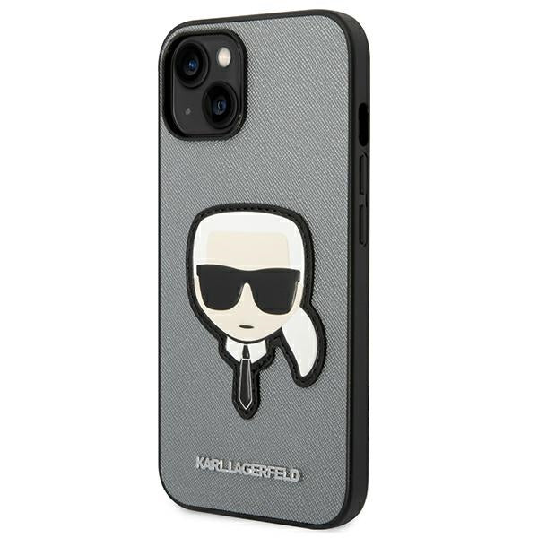 karl-lagerfeld-hulle-fur-iphone-14-6-1-silber-case-saffiano-karl-s-head-patch