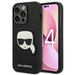 Karl Lagerfeld Hülle für iPhone 14 Pro 6,1" /schwarz Case Saffiano Karl`s Head Patch