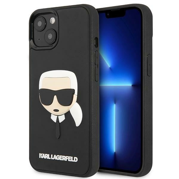 Karl Lagerfeld Hülle für iPhone 14 6,1" /Schwarz hardCase 3D Rubber Karl`s Head