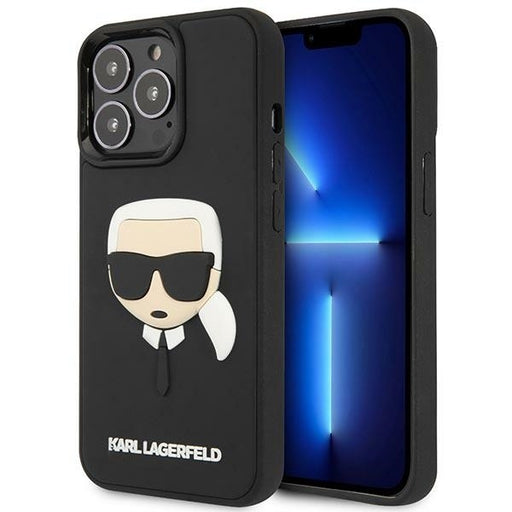 Karl Lagerfeld Hülle für iPhone 14 Pro 6,1" /Schwarz Case 3D Rubber Karl`s Head