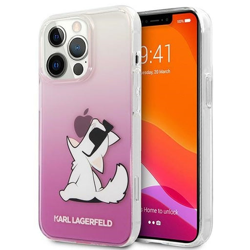 Karl Lagerfeld Hülle für iPhone 14 Pro 6,1" hardCase /Rosa Choupette Fun