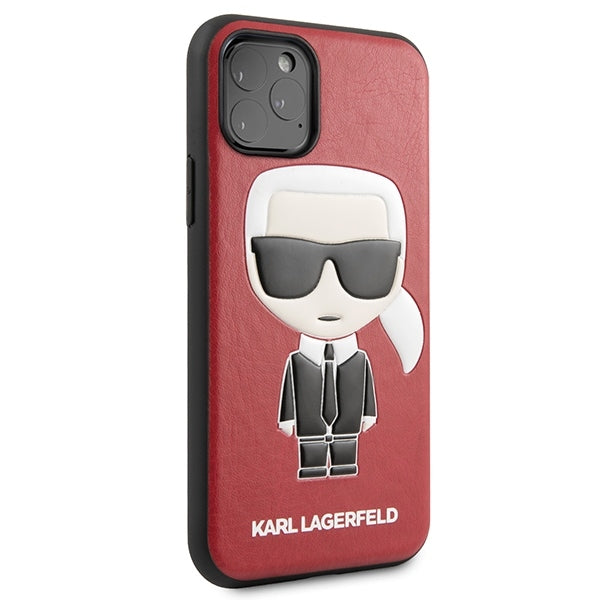iPhone 11 Pro Hülle Karl Lagerfeld Embossed Cover Ikonik Karl Rot