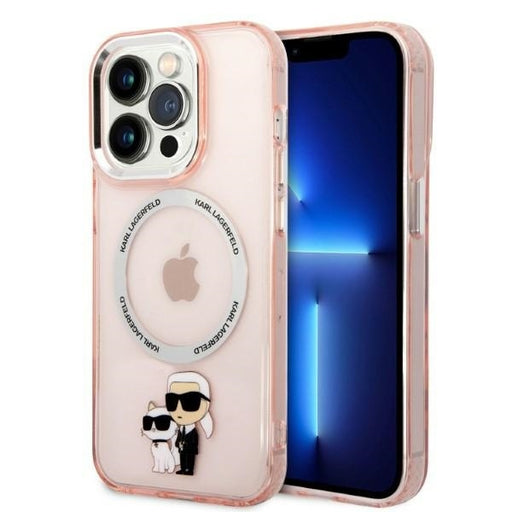 Karl Lagerfeld Hülle für iPhone 14 Pro Max 6,7" Case /Rosa Iconic Karl&Choupette Magsafe