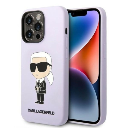Karl Lagerfeld Hülle für iPhone 14 Pro Max 6,7" hardCase /Lila Silikon Ikonik
