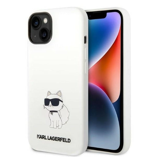 Karl Lagerfeld Hülle für iPhone 14 Plus 6,7" hardCase /weiss Silikon Choupette