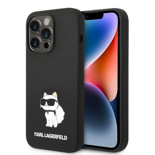 Karl Lagerfeld Hülle für iPhone 14 Pro 6,1" hardCase /Schwarz Silikon Choupette