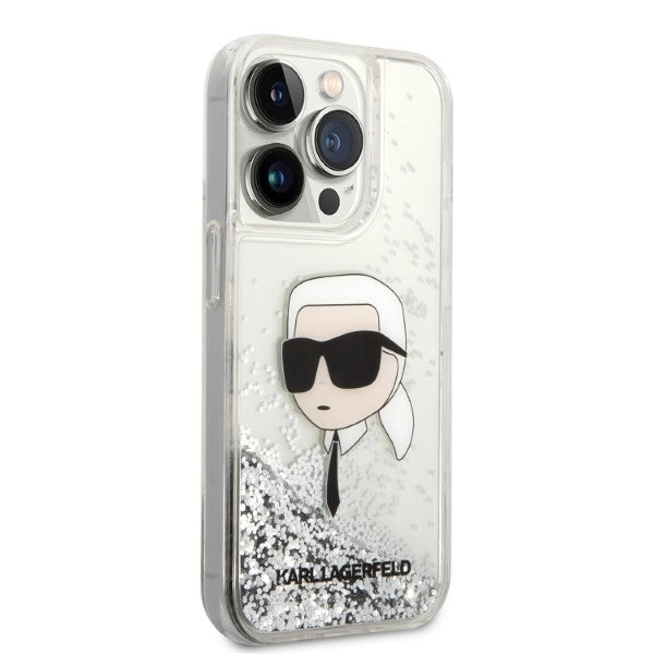 karl-lagerfeld-hulle-fur-iphone-14-pro-6-1-silber-hardcase-glitter-karl-head