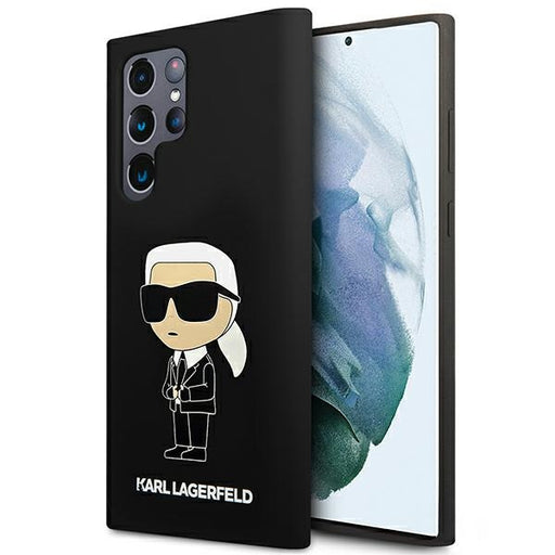 Karl Lagerfeld Hülle für Samsung Galaxy S23 Ultra Case Hülle /Schwarz Silikon Ikonik