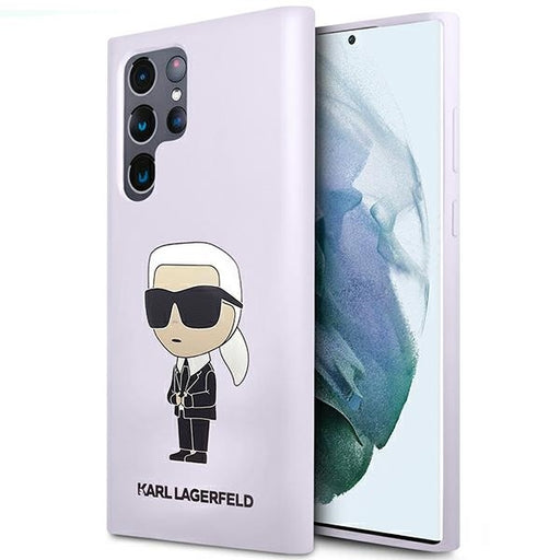 Karl Lagerfeld Hülle für Samsung Galaxy S23 Ultra Case Hülle /Lila Silikon Ikonik