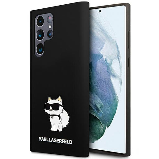 Karl Lagerfeld Hülle für Samsung Galaxy S23 Ultra Case Hülle /Schwarz Silikon Choupette
