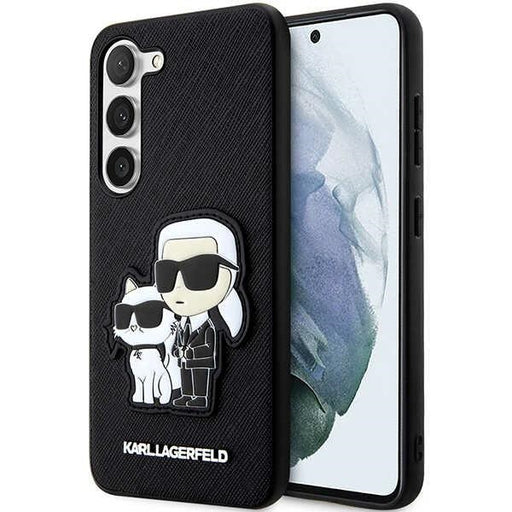 Karl Lagerfeld Hülle für Samsung Galaxy S23+ Case /Schwarz Saffiano Karl & Choupette