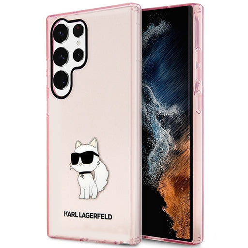 Karl Lagerfeld Hülle für Samsung Galaxy S23 Ultra /Rosa Case Hülle Ikonik Choupette