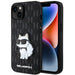 Karl Lagerfeld Hülle für iPhone 14 Plus / 15 Plus Schwarz Saffiano Monogram Choupette