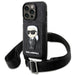 Karl Lagerfeld Hülle für iPhone 14 Pro Max hardcase Schwarz Crossbody Saffiano Monogram Ikonik