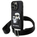 Karl Lagerfeld Hülle für iPhone 14 Pro Max hardcase Schwarz Crossbody Saffiano Karl & Choupette
