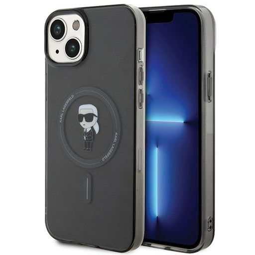 Karl Lagerfeld iPhone 15 Plus TPU Hülle Hardcase - Magsafe Compatible - Ikonik - Schwarz