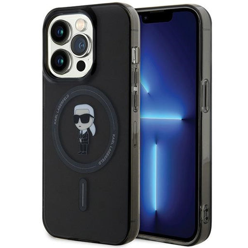 Karl Lagerfeld iPhone 15 Pro TPU Hülle Hardcase - Magsafe Compatible - Ikonik - Schwarz
