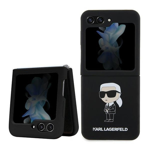 Karl Lagerfeld Hülle für Samsung Z Flip5 hardcase Schwarz Silikon Ikonik