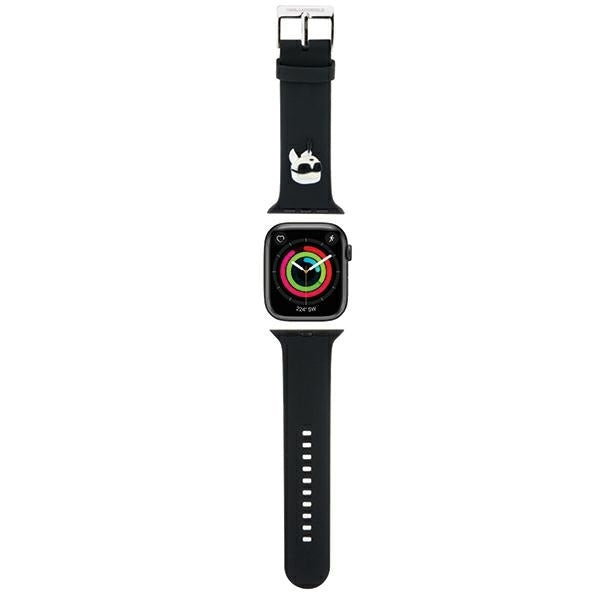 Karl Lagerfeld Uhr Armband für Apple Watch 38/40/41mm Schwarz strap 3D Rubber Karl Head