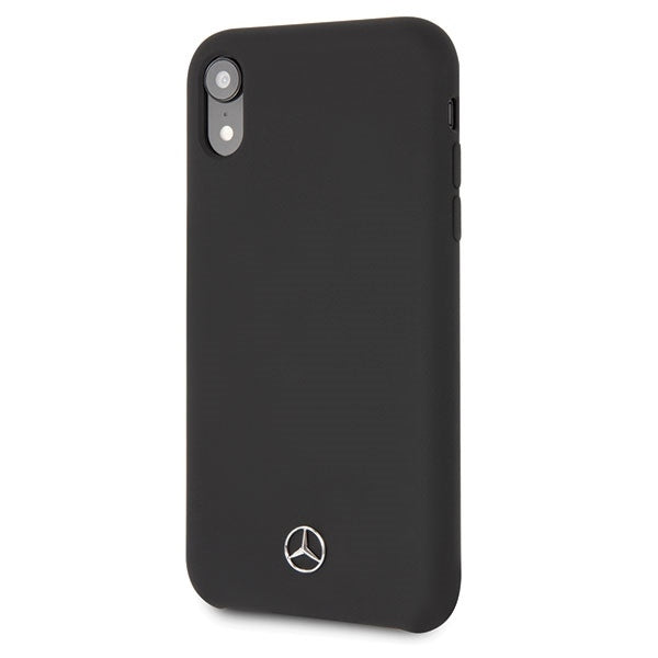 iPhone XR Hülle - Mercedes Benz - Silicone Fiber case - Silikon Lining Schwarz
