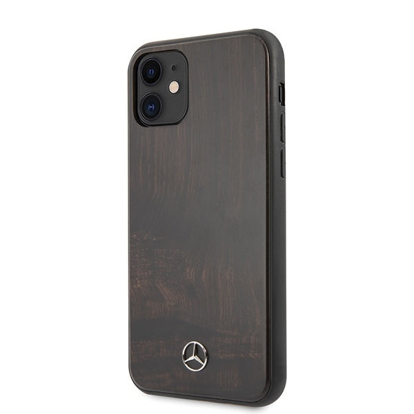 iPhone 11 Hülle Mercedes Benz Wood Line Rosewood Hard Case Braun