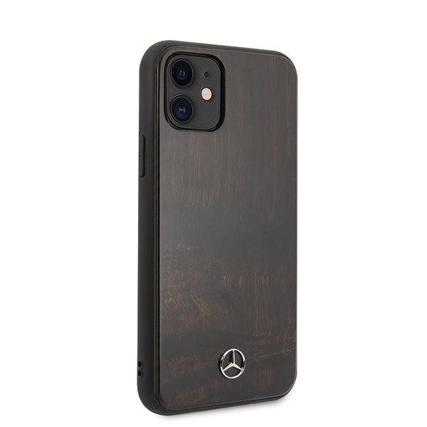 iPhone 11 Hülle Mercedes Benz Wood Line Rosewood Hard Case Braun