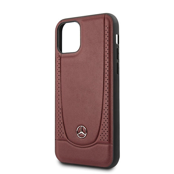 iPhone 11 Handyhülle Mercedes Benz Quilted Echtes Leder Case Rot